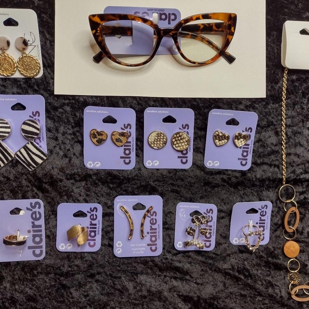 New Lot Claires Icing Animal Earrings Crawlers Necklace Rings Cat Eye‎ Glasses